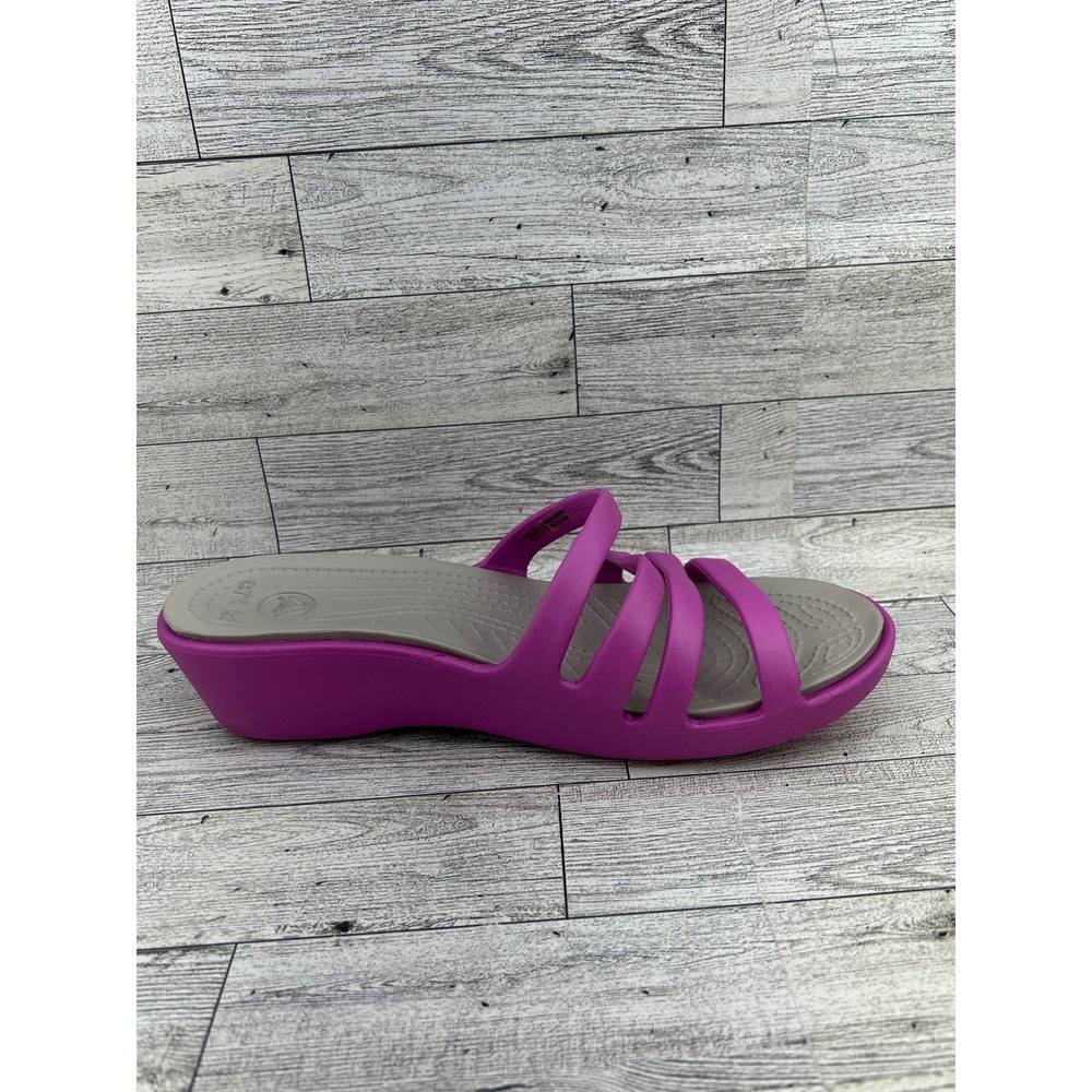 Crocs Kadee II‎ Slide Wedge Sandals Fuchsia Women's Size 8 - Picture 8 of 11